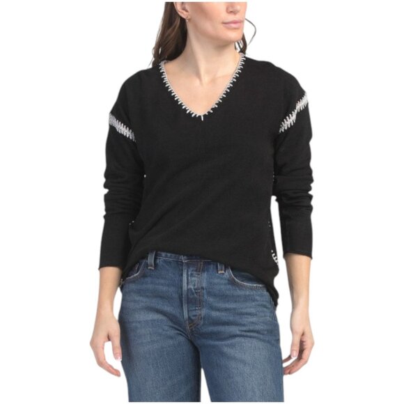 JOHNNY WAS The Chenille Classic Whipstitch Pull Over Sweater - Picture 1 of 2